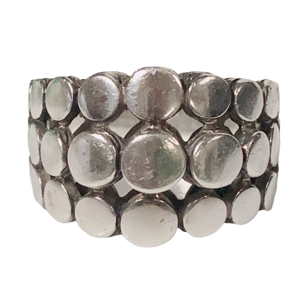 JOHN HARDY Dot 925 Sterling Silver Dome Ring Sz 7